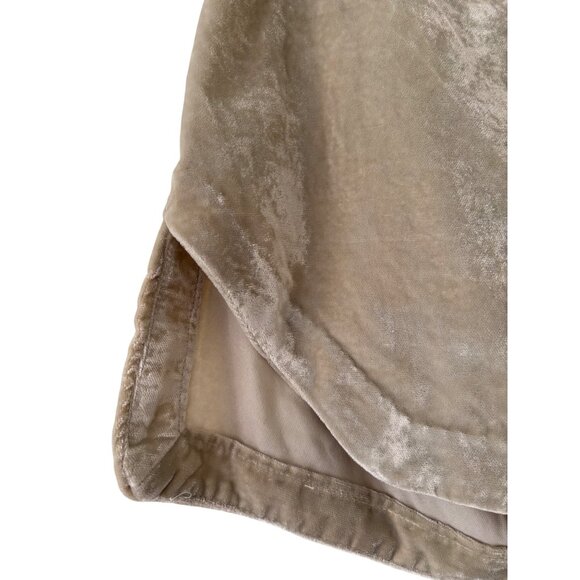Free People Beige Velvet-Like Mini Skirt Size 6 - Picture 11 of 12